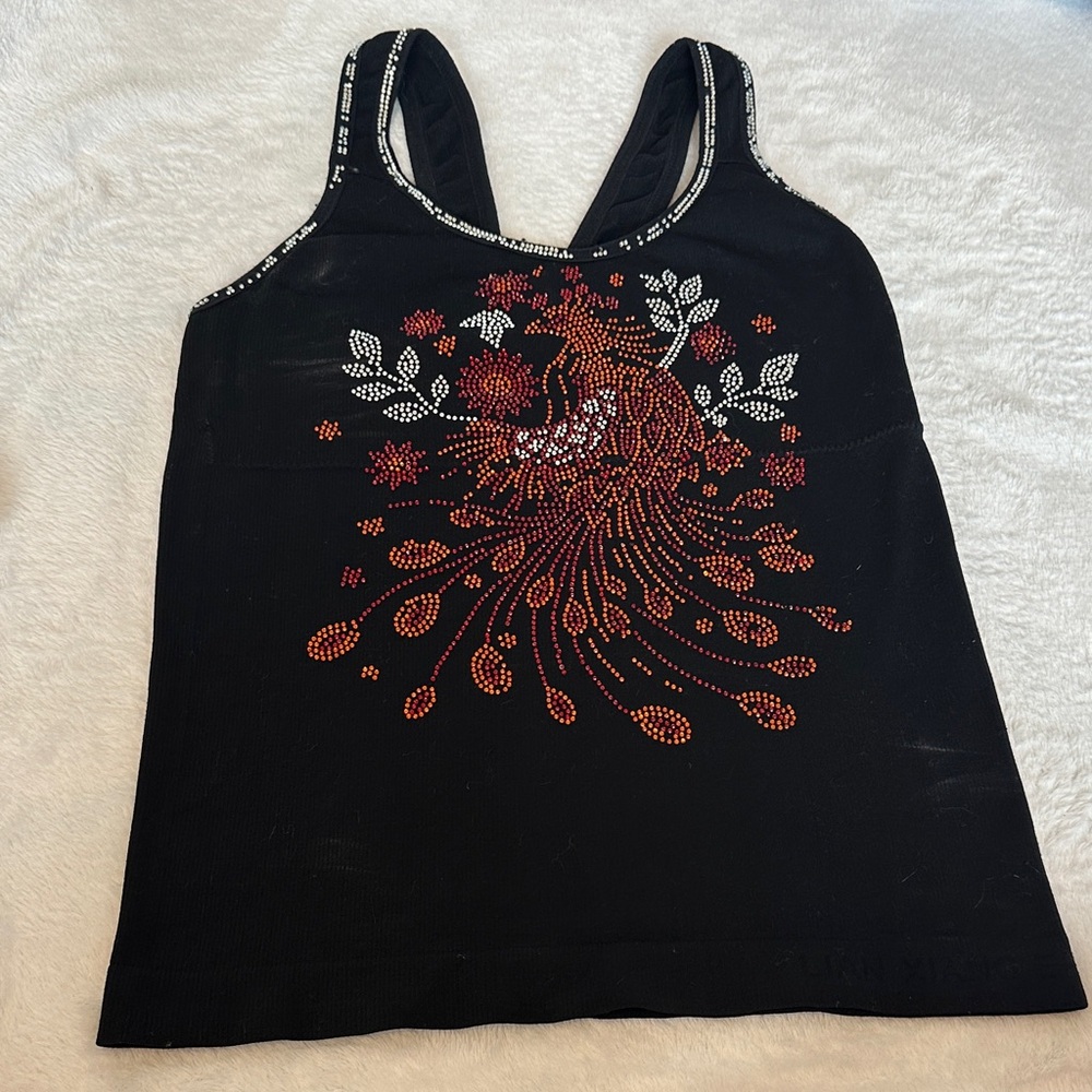 Embellished Black Tank Top